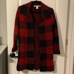 Max Studio Buffalo Check Cardigan